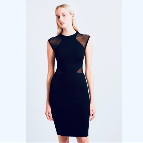 French Connection Dresses & Skirts - French Connection sheer cut out bodycon dress NAVY